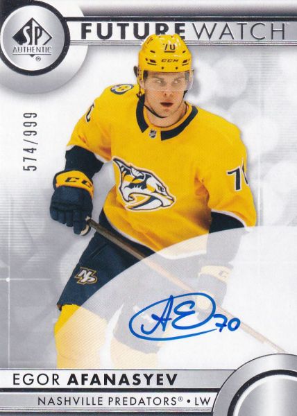 AUTO RC karta EGOR AFANASYEV 23-24 SP Authentic Future Watch Autograph /999